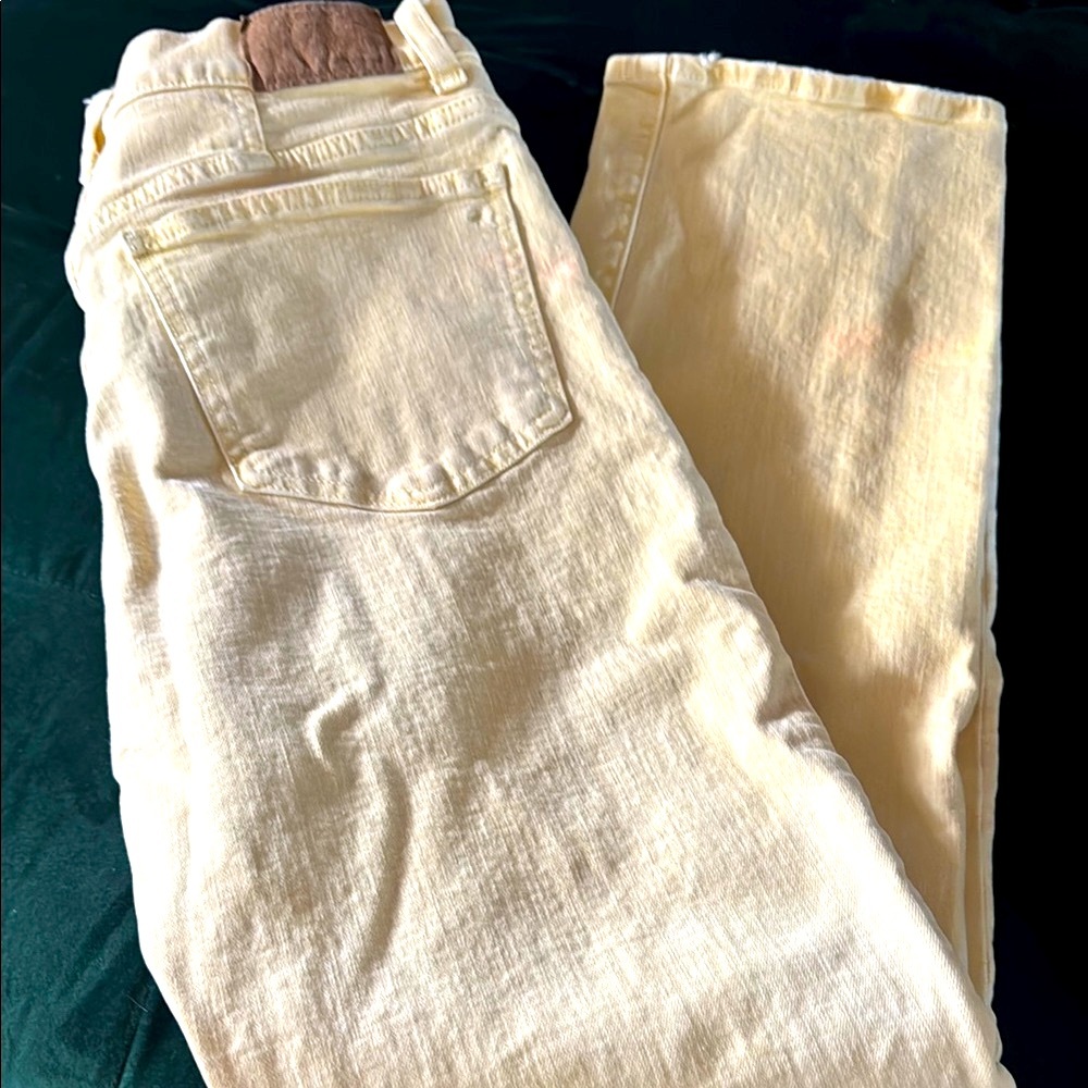 Madewell  Butter Yellow High Waisted Straight Leg Jeans. So Cute!